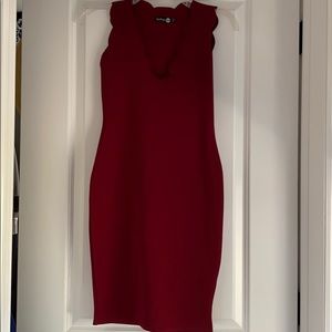 Form fitting cranberry dress